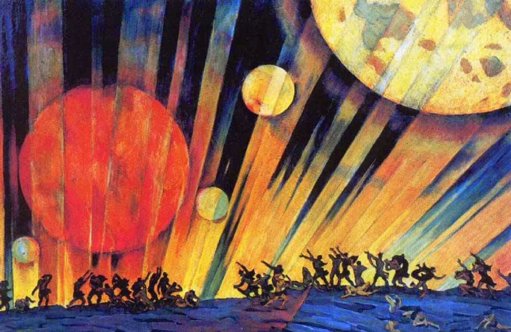 The painting 'The new planet', by Kostantin Yuon